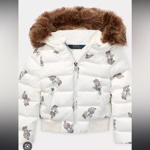 Ralph Lauren girls 4T toddler down puffer ski jacket with fur hood